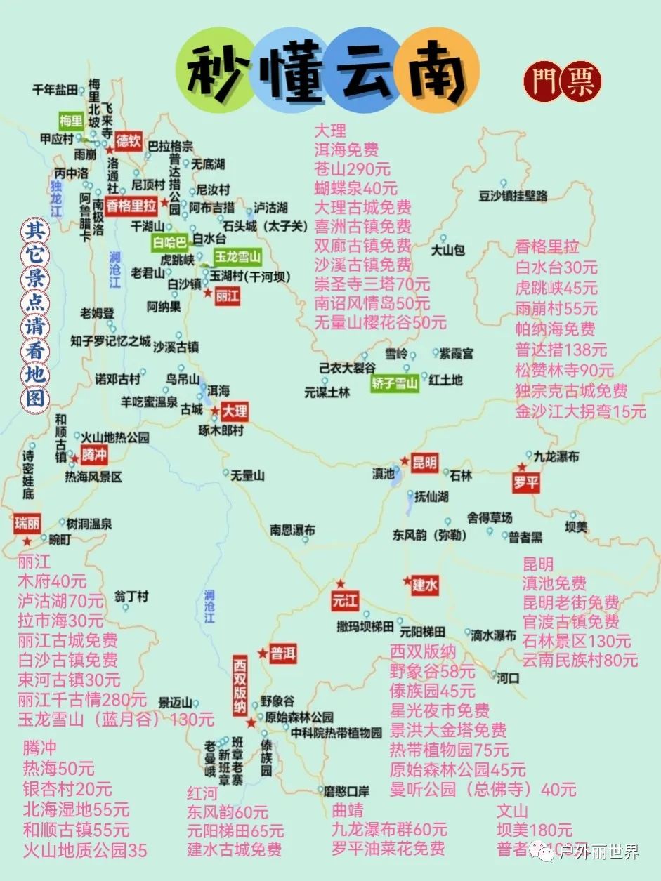 昆明石林、西双版纳、丽江（泸沽湖）、大理等购物团常走的地方